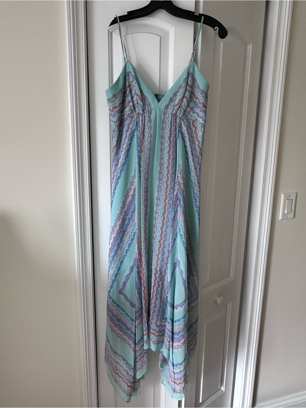 BCBGMaxAzria Aqua Striped Spaghetti Strap Maxi Dress